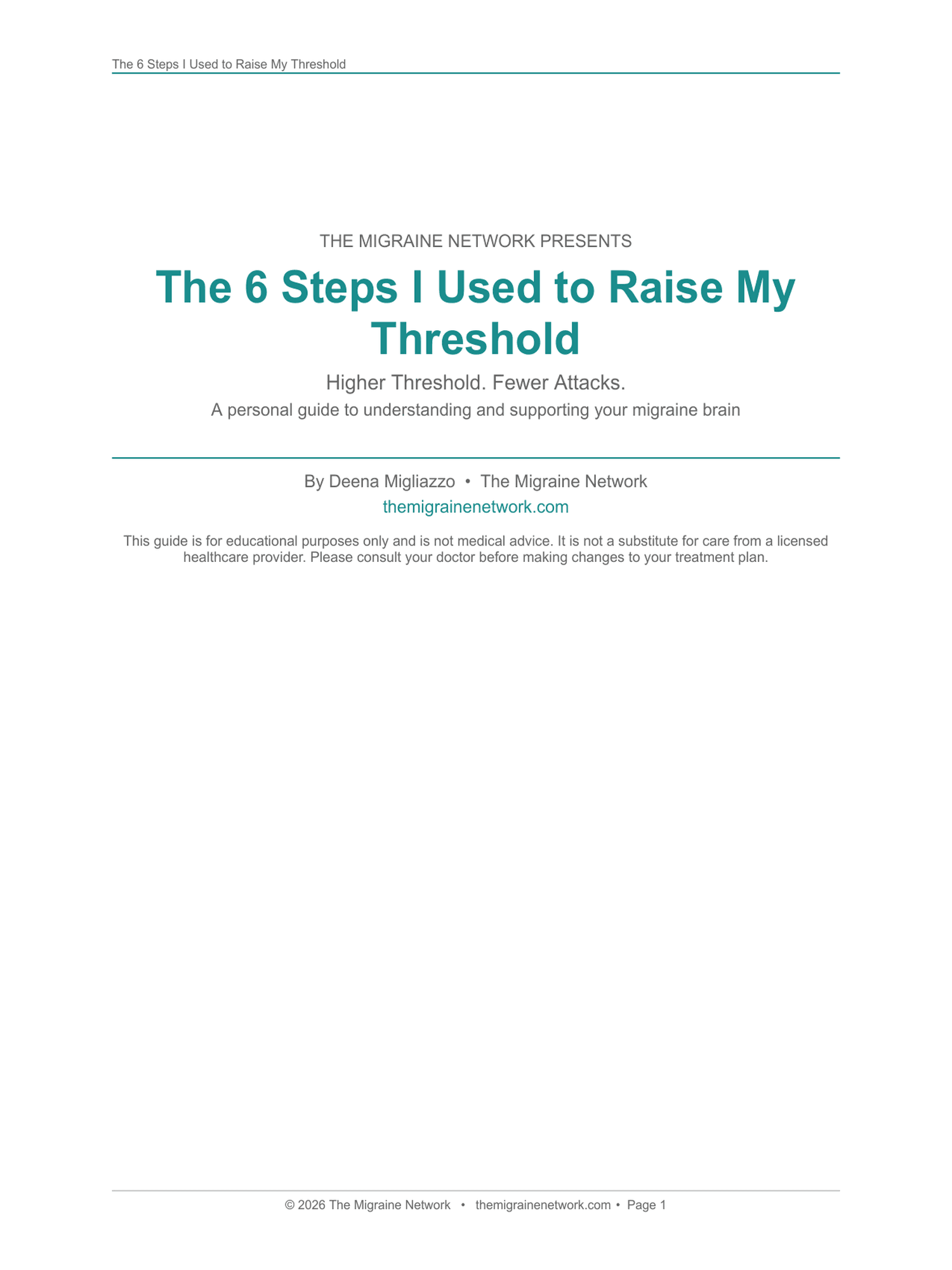 The Migraine Guide: 6 Steps to Fewer Attacks sample page 1