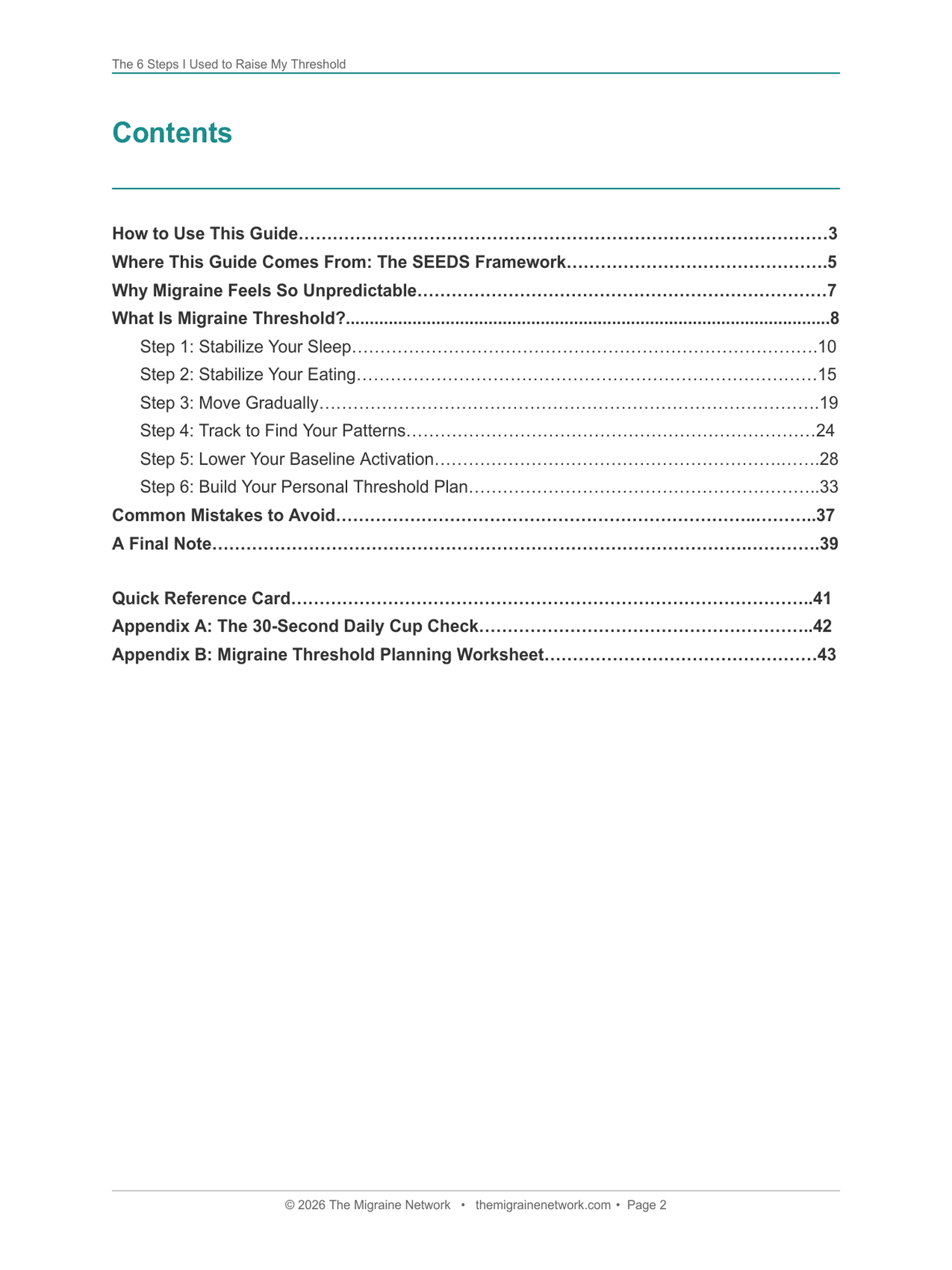 The Migraine Guide: 6 Steps to Fewer Attacks sample page 2