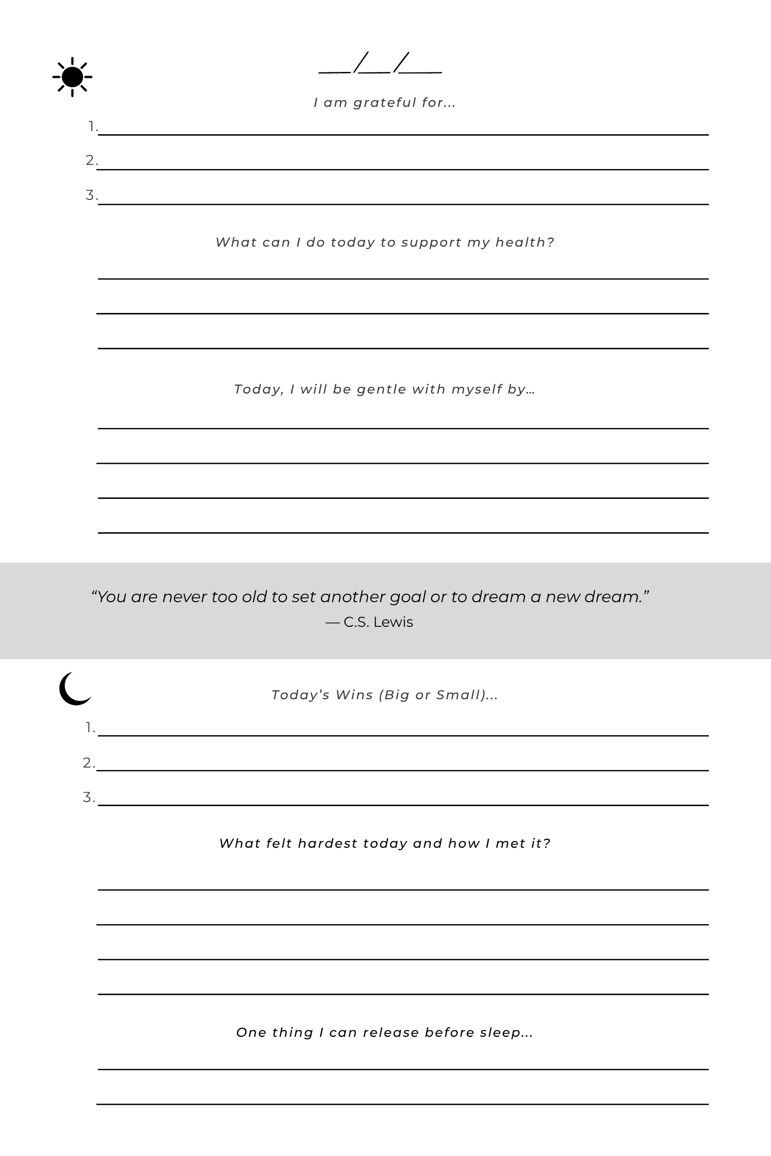 Digital Unbreakable Migraine Tracker & Reflection Journal sample page 1
