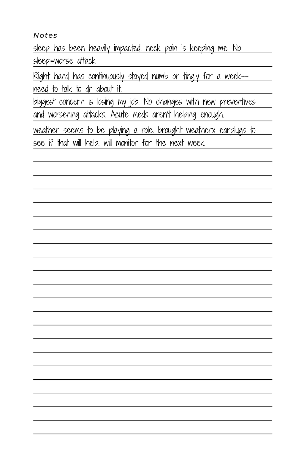 Digital Unbreakable Migraine Tracker & Reflection Journal