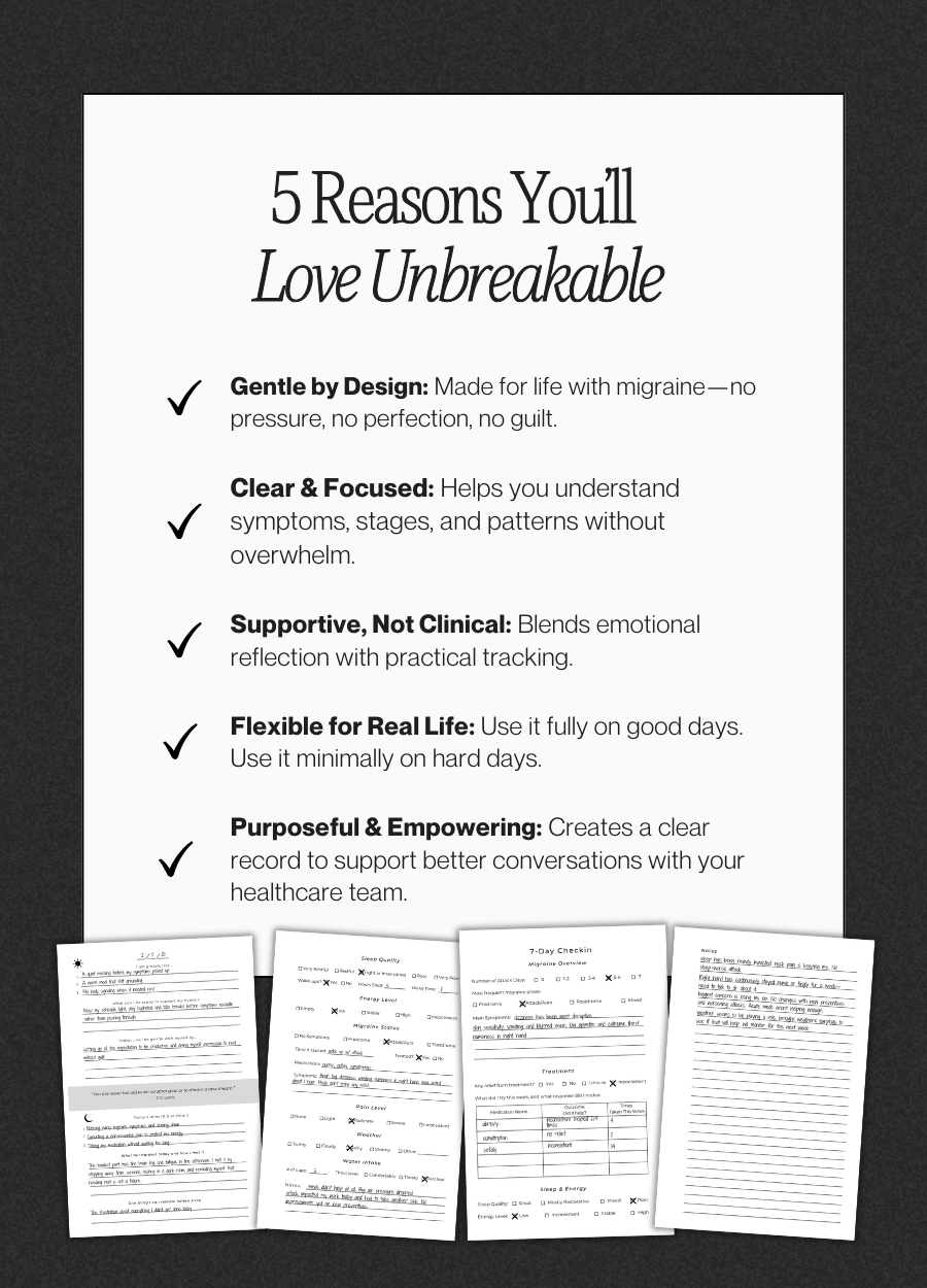 Digital Unbreakable Migraine Tracker & Reflection Journal