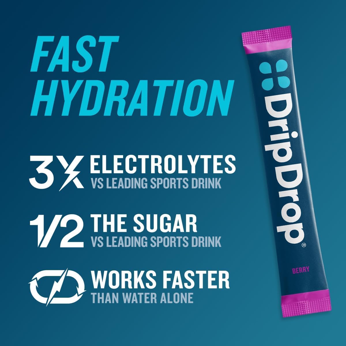 DripDrop Hydration Packets - Fruit Punch - Single Serve Electrolytes Powder Drink Mix - Non-GMO, Gluten Free, Vegan - 32 Sticks