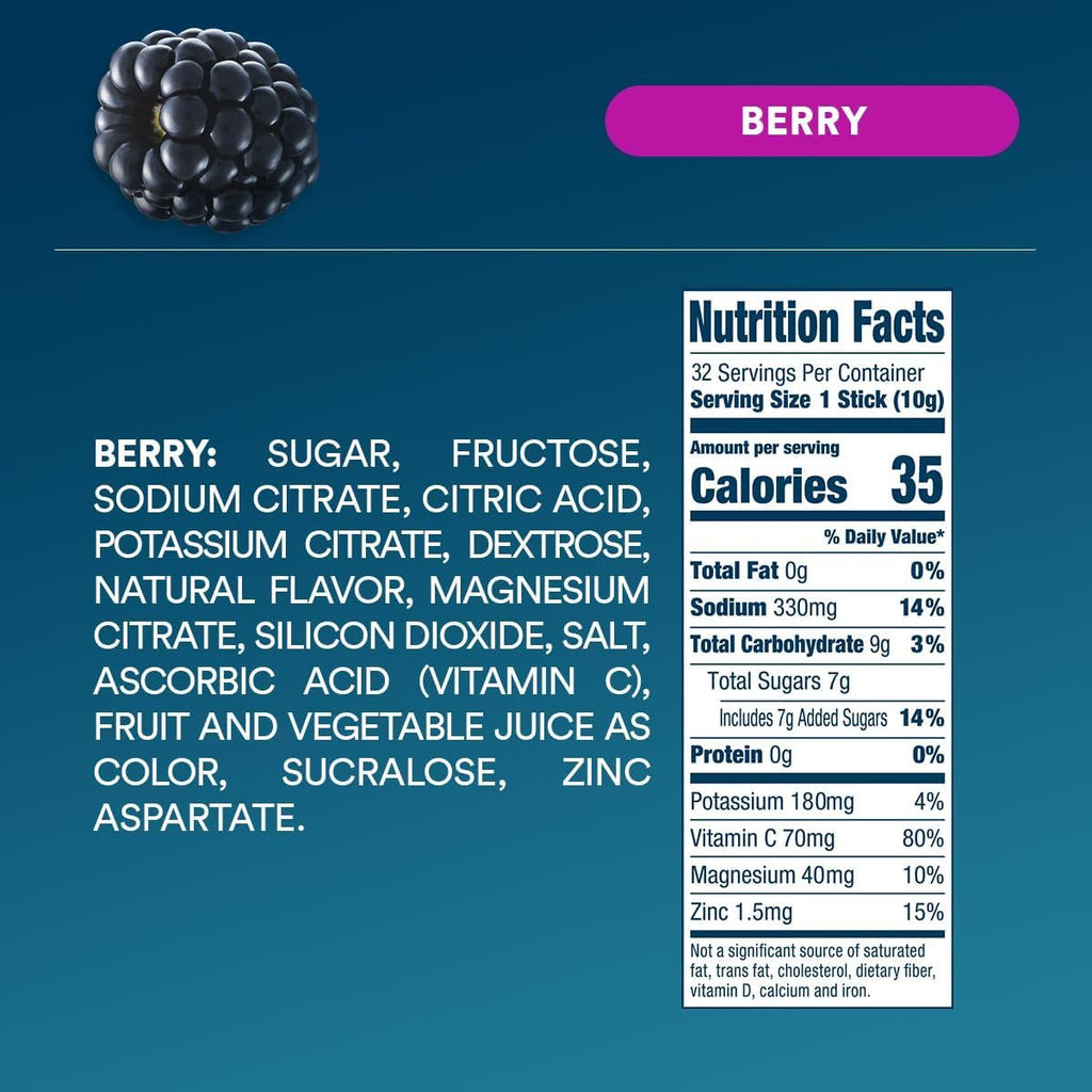 DripDrop Hydration Packets - Fruit Punch - Single Serve Electrolytes Powder Drink Mix - Non-GMO, Gluten Free, Vegan - 32 Sticks