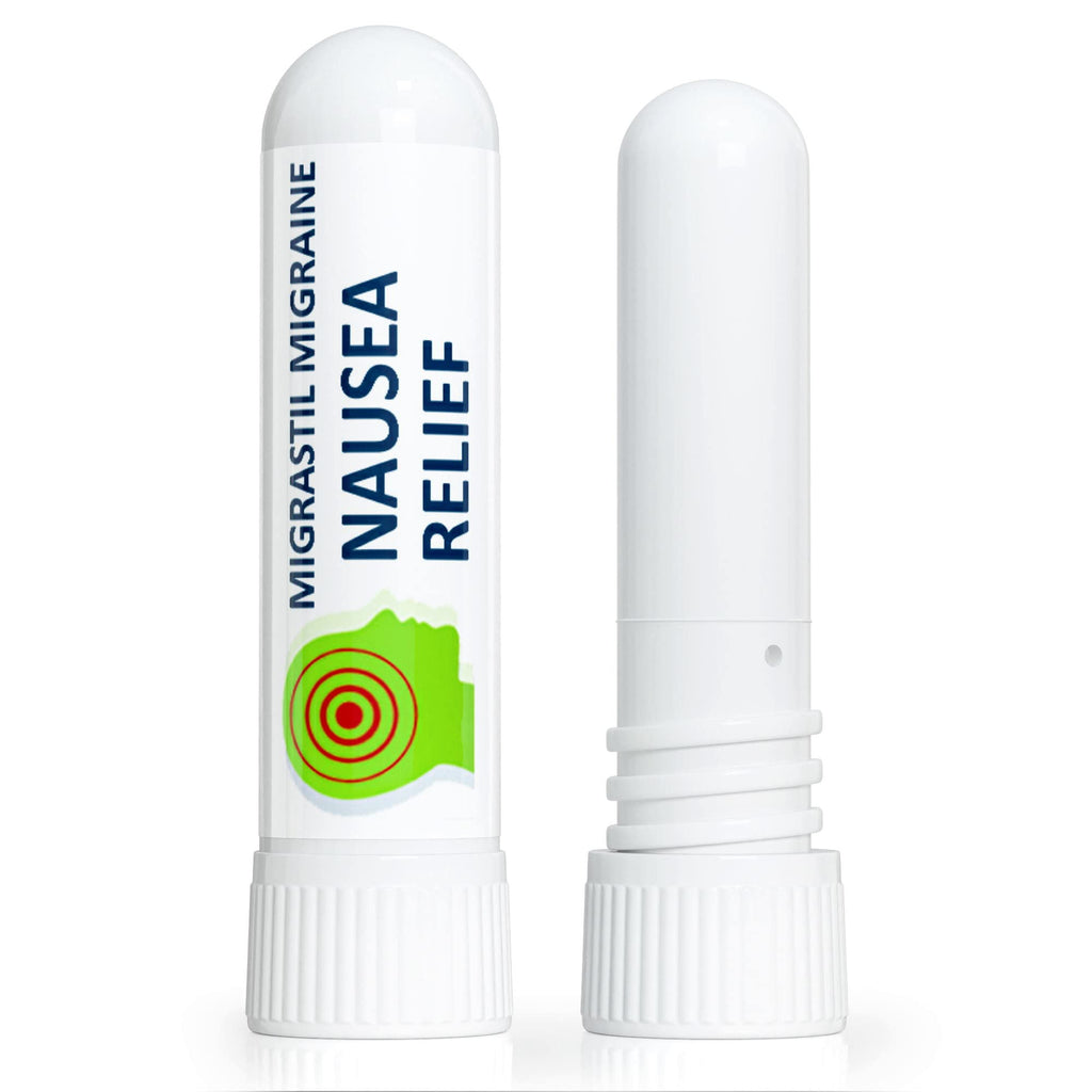 Basic Vigor Migrastil Nausea Inhaler (2-Pack) - Pocket Size Aromatherapy Stick for Queasiness - All Natural, Fast Acting Help
