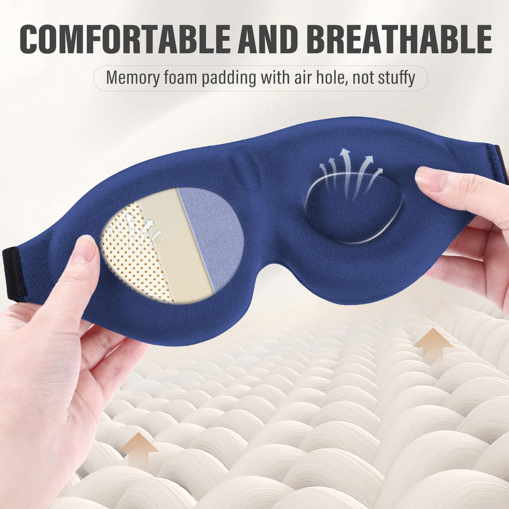 YIVIEW Sleep Mask for Side Sleeper, Complete Light Blocking 3D Sleeping Eye Mask, Soft Breathable Eye Cover for Women Men, Relaxing Zero Pressure Night Blindfold