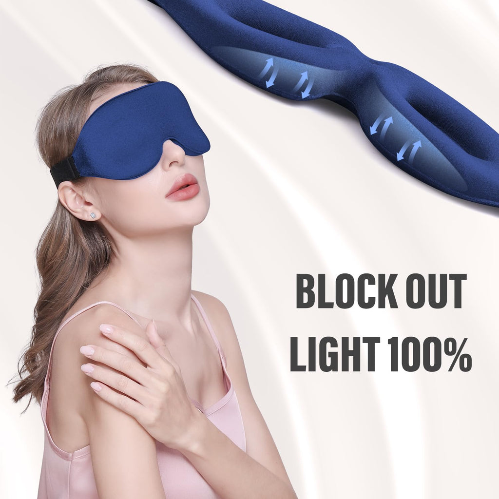 YIVIEW Sleep Mask for Side Sleeper, Complete Light Blocking 3D Sleeping Eye Mask, Soft Breathable Eye Cover for Women Men, Relaxing Zero Pressure Night Blindfold