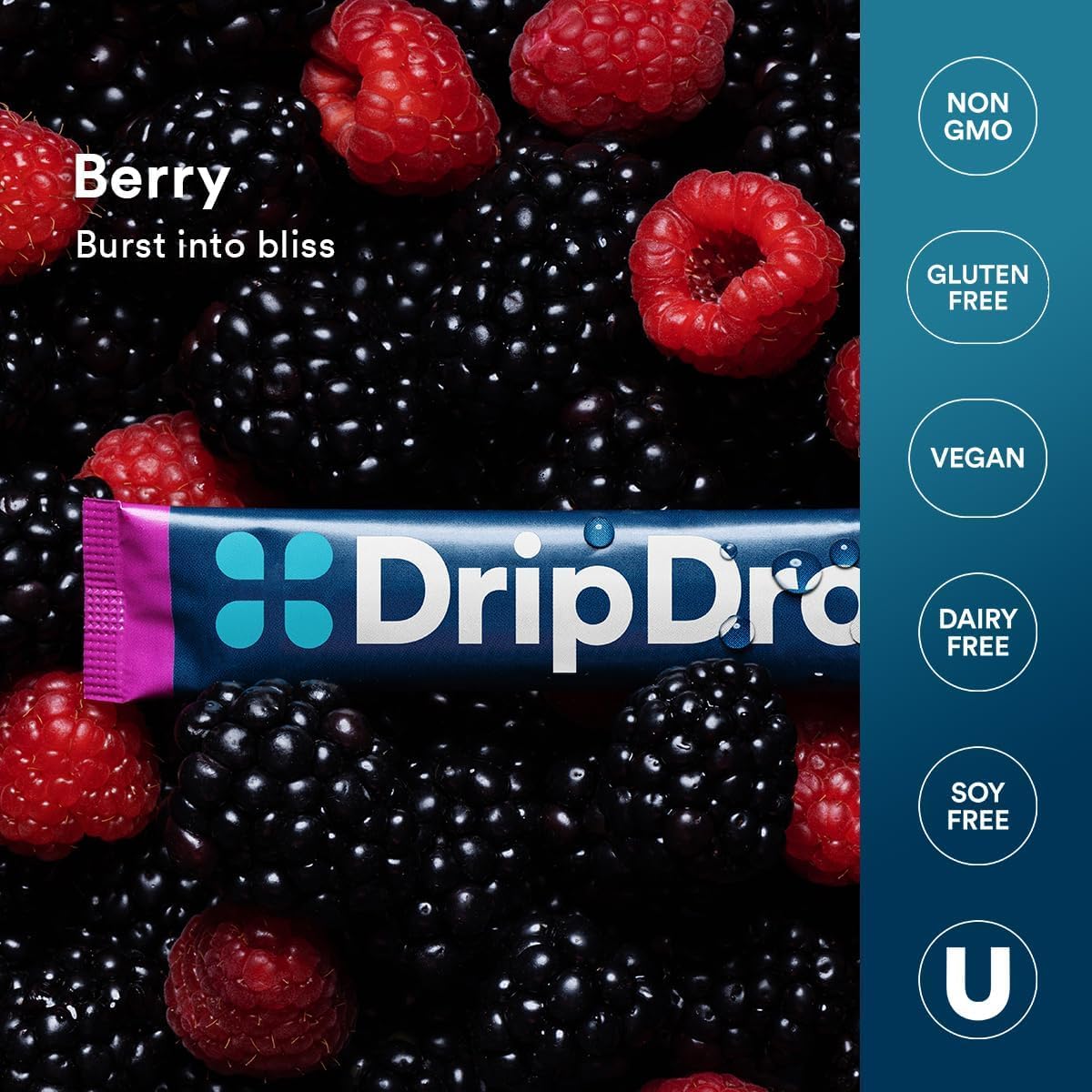 DripDrop Hydration Packets - Fruit Punch - Single Serve Electrolytes Powder Drink Mix - Non-GMO, Gluten Free, Vegan - 32 Sticks