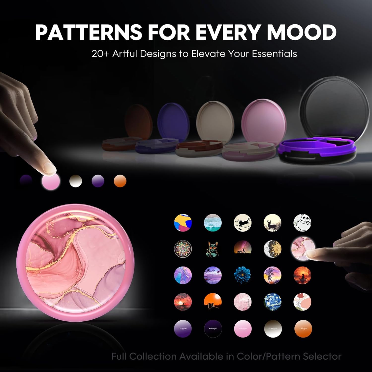 Serfeymi Small Pill Box - 3 Compartments Portable Pill Box for Purse Pocket, Compact Mini Travel Pill Case - Suitable for Medicine, Vitamin, Fish Oil, Supplements - White(Logo)