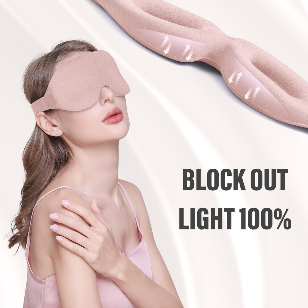 YIVIEW Sleep Mask for Side Sleeper, Complete Light Blocking 3D Sleeping Eye Mask, Soft Breathable Eye Cover for Women Men, Relaxing Zero Pressure Night Blindfold