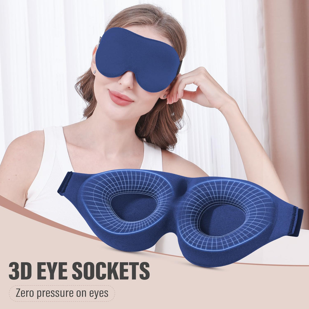 YIVIEW Sleep Mask for Side Sleeper, Complete Light Blocking 3D Sleeping Eye Mask, Soft Breathable Eye Cover for Women Men, Relaxing Zero Pressure Night Blindfold