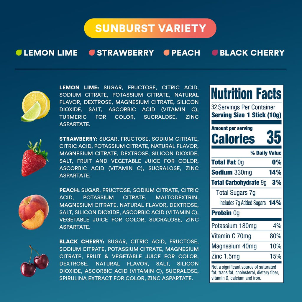 DripDrop Hydration Packets - Fruit Punch - Single Serve Electrolytes Powder Drink Mix - Non-GMO, Gluten Free, Vegan - 32 Sticks