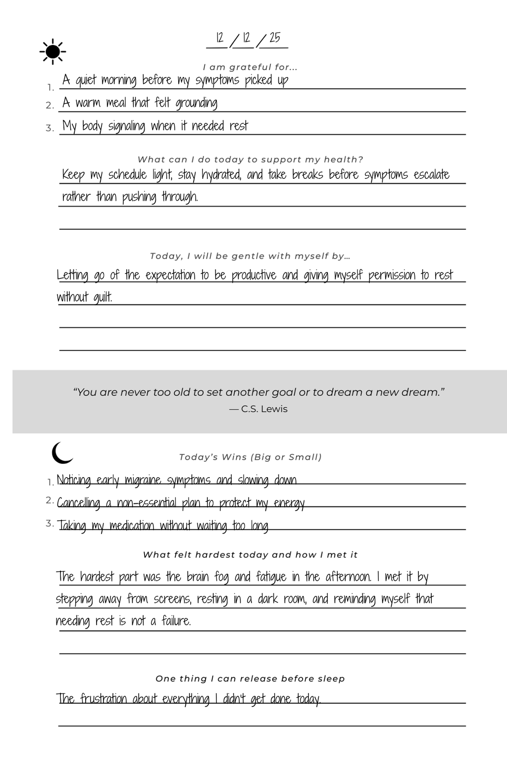 Digital Unbreakable Migraine Tracker & Reflection Journal