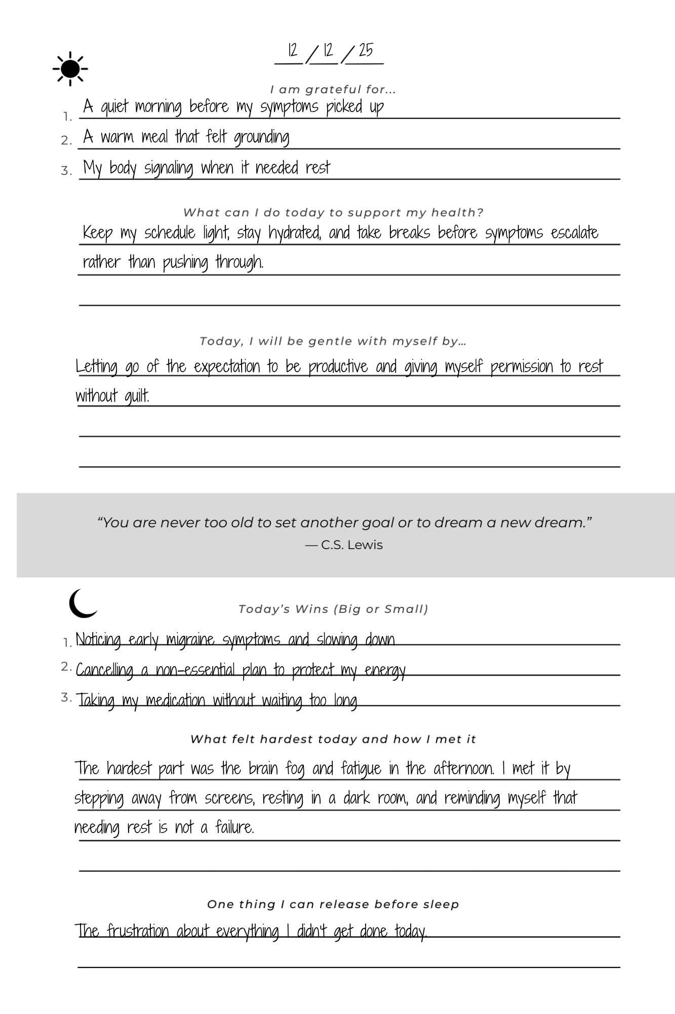 Digital Unbreakable Migraine Tracker & Reflection Journal